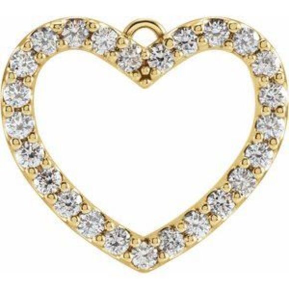 Kazi Luxury 14K Yellow .03 CTW Natural Diamond Heart Dangle